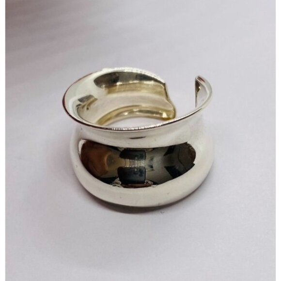 Tiffany Frank Gehry Fish Contour Cuff Ring Sterling Silver Size 5.25